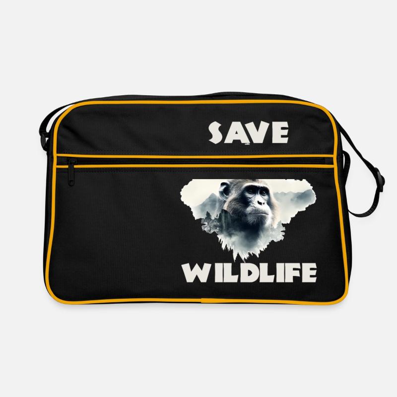 Save wildlife Schimpanse Retro Tasche