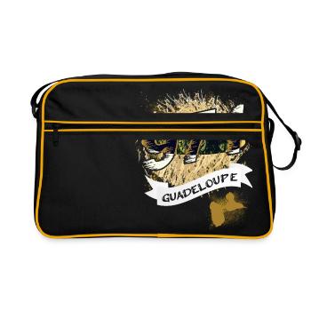 Belle idee cadeau souvenir carte de la guadeloupe - Sac Retro - noir/or - Devant
