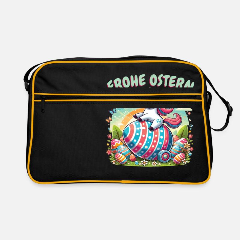 Happy Easter Unicorn – Funny Easter Egg Design Retro Bag
