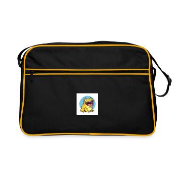 Laughing frog in cartoon style - Retro Bag - black/gold - Front