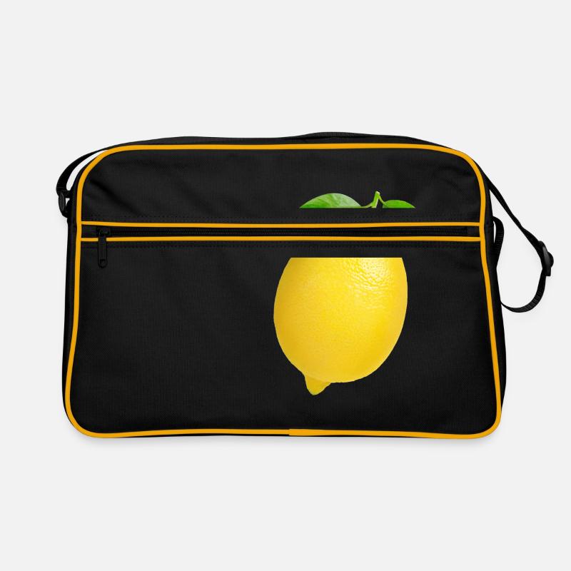 Zitrone - Retro Tasche - Schwarz/Gold