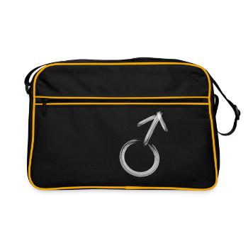 Symbole homme homme - Sac Retro - noir/or - Devant