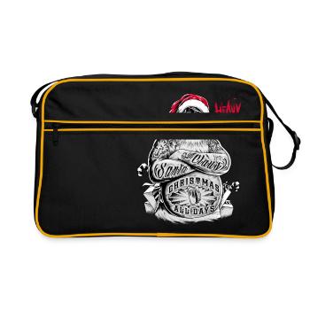 Xmas-Heavy - RAHMENLOS Design Geschenk - Retro Tasche - Schwarz/Gold - Vorne