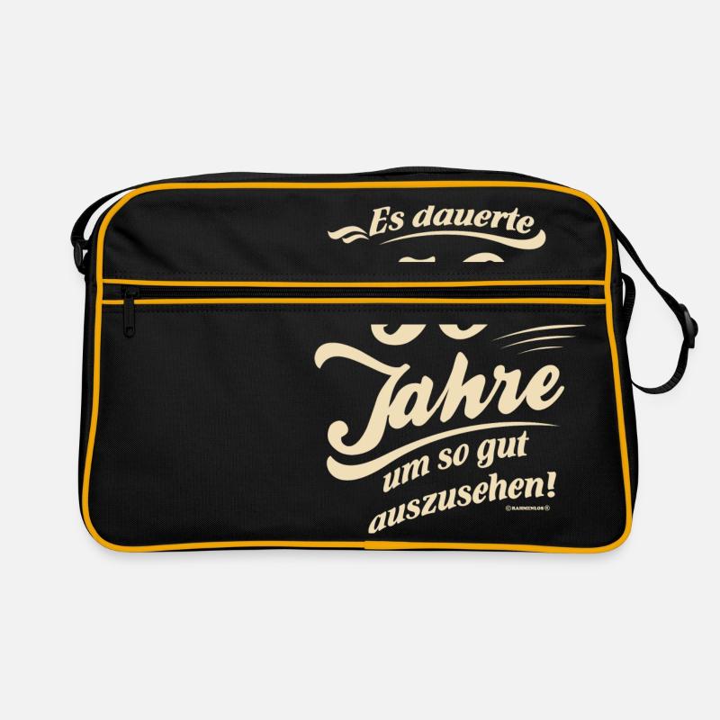 dauerte 50 neu II - Geburtstags Geschenk - - Retro Tasche - Schwarz/Gold
