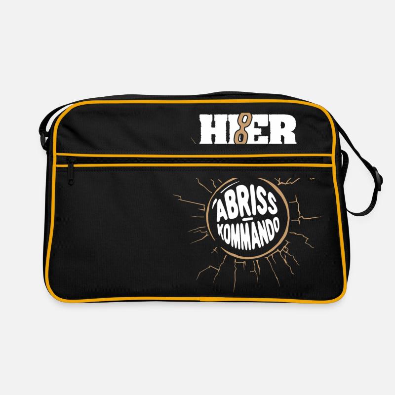 Hier kommt das Abrisskommando Retro Tasche