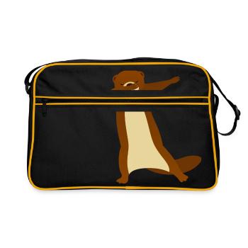 Otter Dab Dance - Cool Gift - Retro Tasche - Schwarz/Gold - Vorne