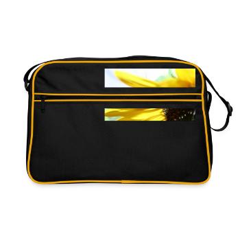 Sonnenblume - Retro Tasche - Schwarz/Gold - Vorne