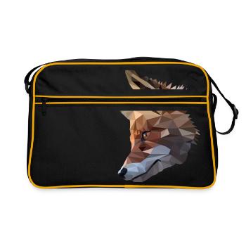 Fuchskopf Polygon Fuchs - Retro Tasche - Schwarz/Gold - Vorne