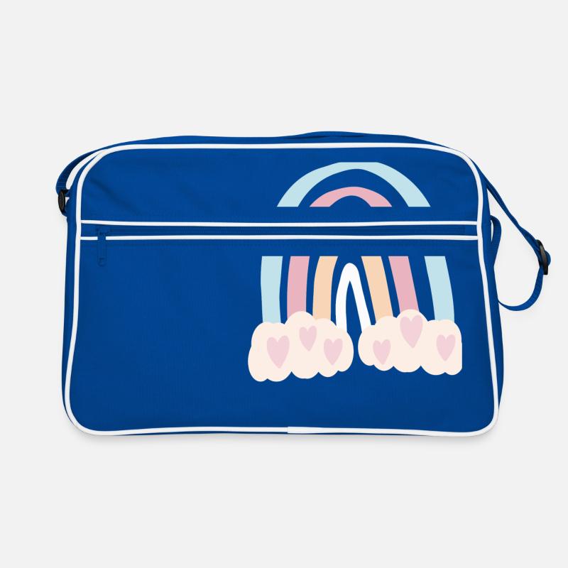 Regenbogen mit Herzen Retro Tasche