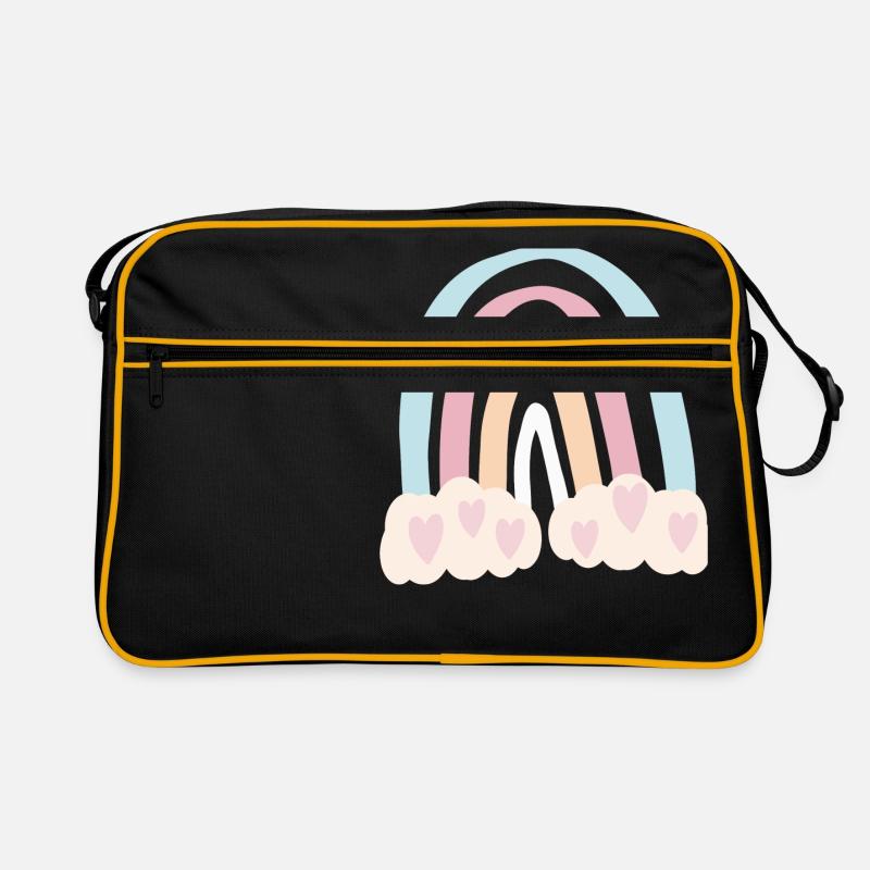 Rainbow with hearts Retro Bag