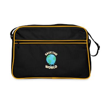 Sauvez le monde - Sac Retro - noir/or - Devant