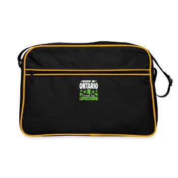 Born in Ontario, raised by leprechauns - Retro Bag - black/gold - Front