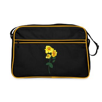 rose jaune - Sac Retro - noir/or - Devant