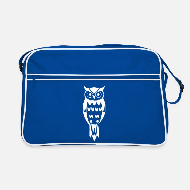 weiße  Eule Vogel Geschenk Naturliebhaber Wanderer Retro Tasche