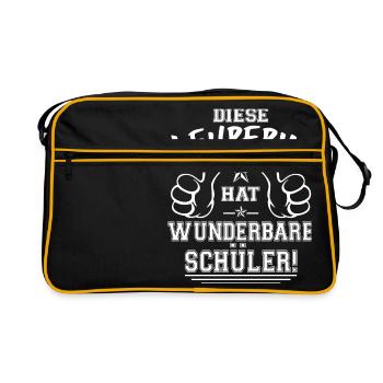 Wunderbare Schüler - Retro Tasche - Schwarz/Gold - Vorne