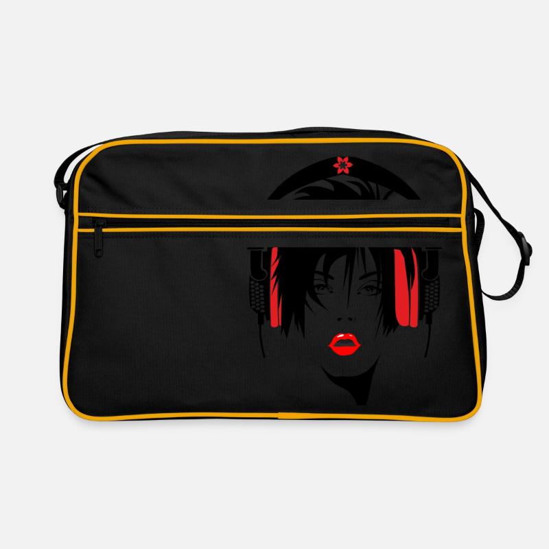 mujer_con_cascos Retro Tasche