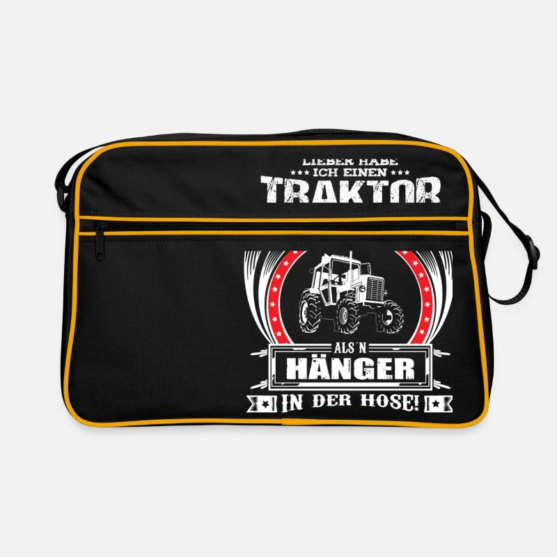 LIEBER HABE ICH EINEN TRAKTOR IN DER SCHEUNE - Retro Tasche - Schwarz/Gold