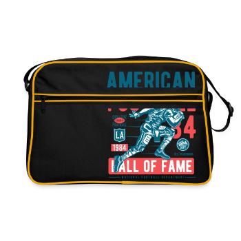 American Football Ballsport College Touchdown USA - Retro Tasche - Schwarz/Gold - Vorne