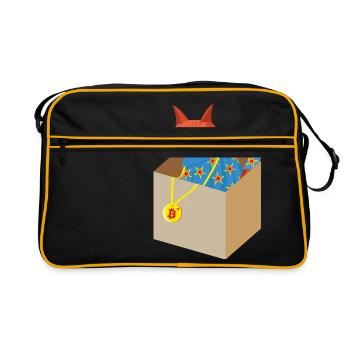 Cat Karl in the box - Retro Bag - black/gold - Front