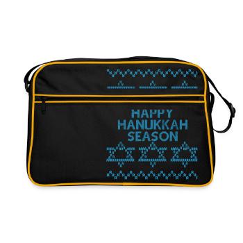 Laid Hanoukka, Hanoukka, fête des lumières, cadeau - Sac Retro - noir/or - Devant