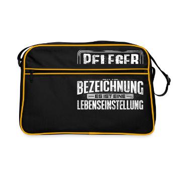 PFLEGER - Leben - Retro Tasche - Schwarz/Gold - Vorne