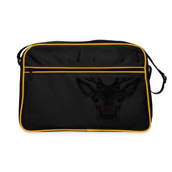 Deer Skull - Retro Bag - black/gold - Front