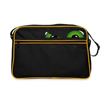 yeux verts frais - Sac Retro - noir/or - Devant