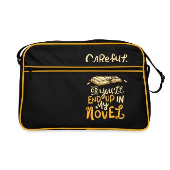 Attention ou tu finiras dans mon roman - yello - Sac Retro - noir/or - Devant