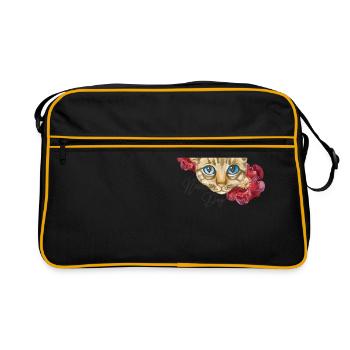 Cats Cat love of animals - Retro Bag - black/gold - Front
