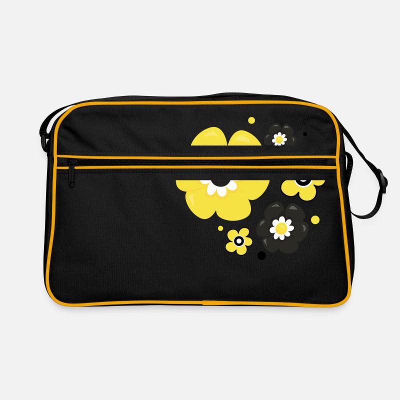 Fleurs - Sac Retro - noir/or