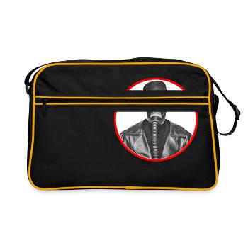 Der Mann mit der Gasmaske - Retro Tasche - Schwarz/Gold - Vorne
