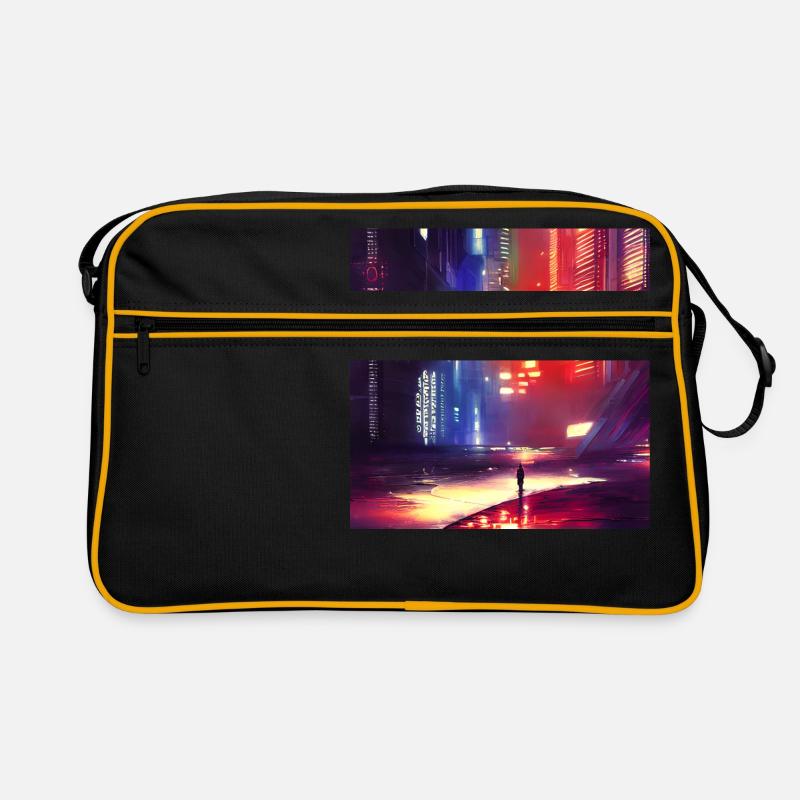 Future City - Retro Tasche - Schwarz/Gold