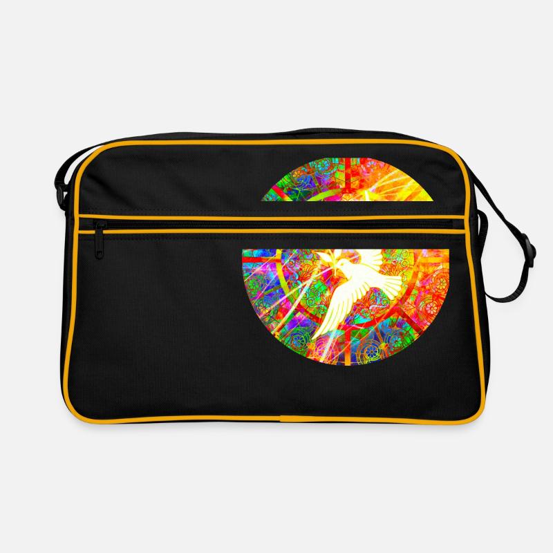 Friedenstaube - Retro Tasche - Schwarz/Gold
