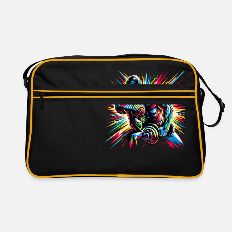 Explosive Workout Energy: Dumbbell Training Type Retro Bag