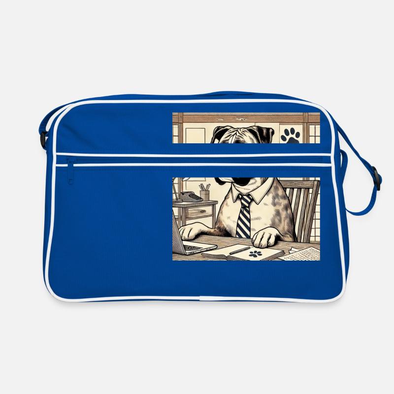 Boxer au bureau - style ukiyo-e Sac Retro