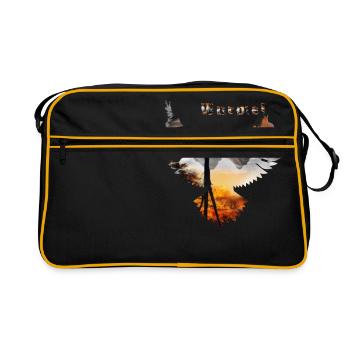 Adler Wildnis - Retro Tasche - Schwarz/Gold - Vorne