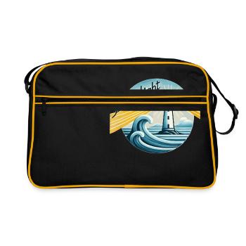 Lighthouse, Be the Light, Inspirational - Retro Bag - black/gold - Front
