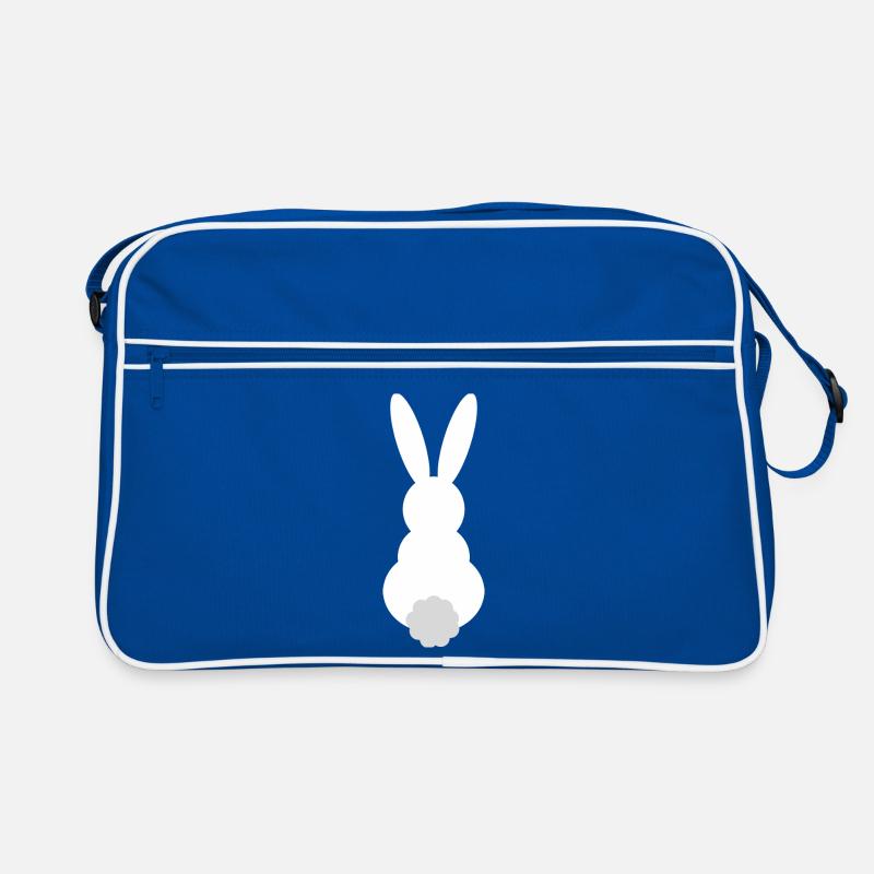 Silhouette de lapin avec une queue duveteuse Sac Retro