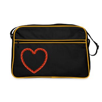 Coeur de corde en plastique bondage ropelove - Sac Retro - noir/or - Devant