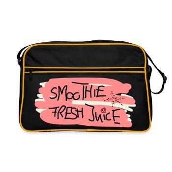 I Love Smoothies Juice Saft Frucht Kinder - Retro Tasche - Schwarz/Gold - Vorne