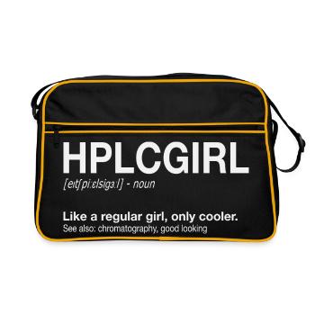 High performance liquid chromatography HPLC Girl - Retro Tasche - Schwarz/Gold - Vorne