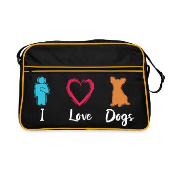 J’adore les chiens - Sac Retro - noir/or - Devant