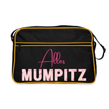 Alles Mumpitz - Wortschätze - vergessene Wörter - Retro Tasche - Schwarz/Gold - Vorne