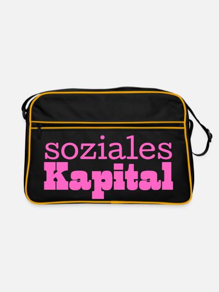 Soziales Kapital pink - Retro Tasche - Schwarz/Gold