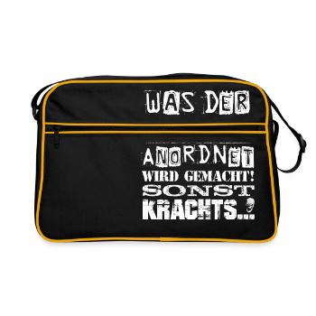 Beruf - Was der Lotse anordnet, wird gemacht - Retro Tasche - Schwarz/Gold - Vorne