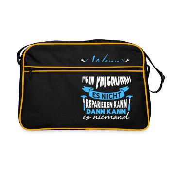 Wenn MEIN PATENONKEL es nicht reparieren kann - Retro Tasche - Schwarz/Gold - Vorne