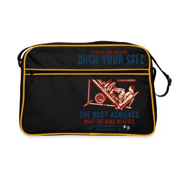 Poussez-vous Lifestyle Fitness bodybuilder sportif - Sac Retro - noir/or - Devant
