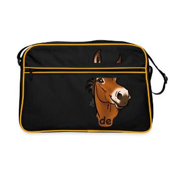 Mule, Tête de mule! (texte noir) - Sac Retro - noir/or - Devant
