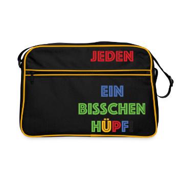 Every day a little bounce - Retro Bag - black/gold - Front