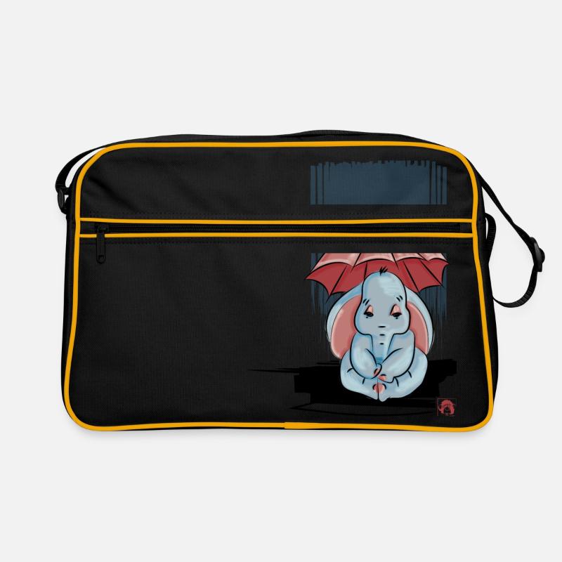 Elephant under his umbrella Retro Bag